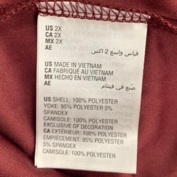 Style & Co V-Neck Swiss Dot Top Plus Size Women's Blouses Red Size 2X - Picture 11 of 13